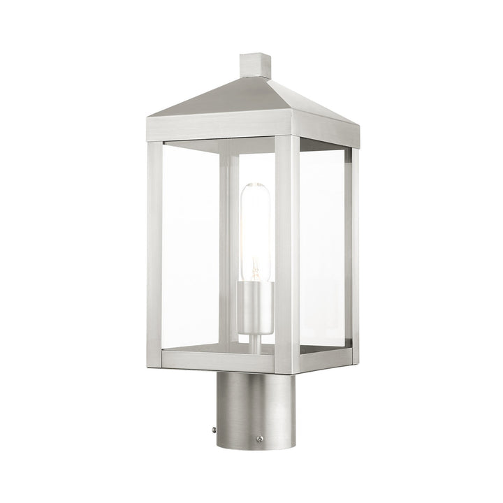 1 Light Brushed Nickel Outdoor Post Top Lantern by Livex Lighting