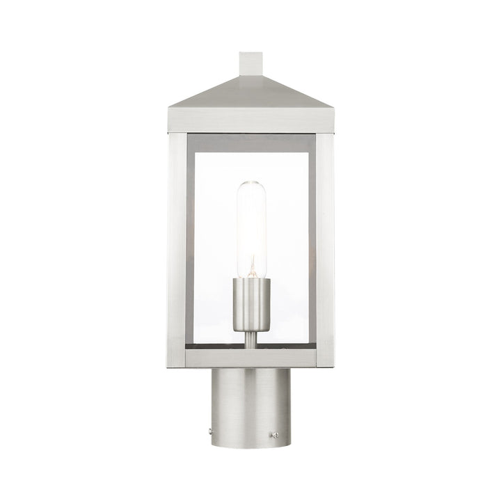 1 Light Brushed Nickel Outdoor Post Top Lantern