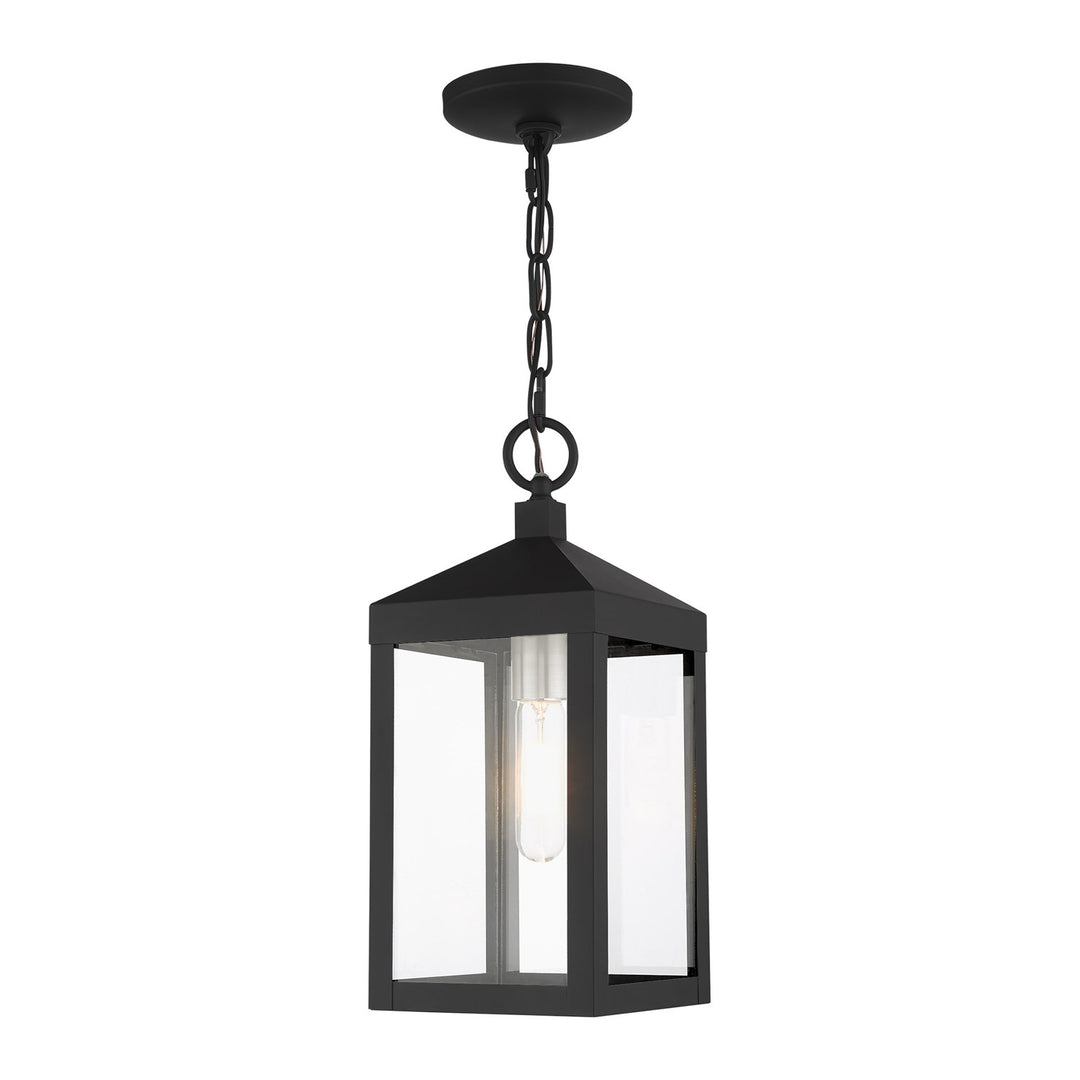1 Light Black Outdoor Pendant Lantern by Livex Lighting