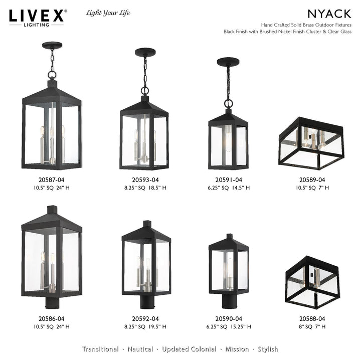 1 Light Black Outdoor Pendant Lantern