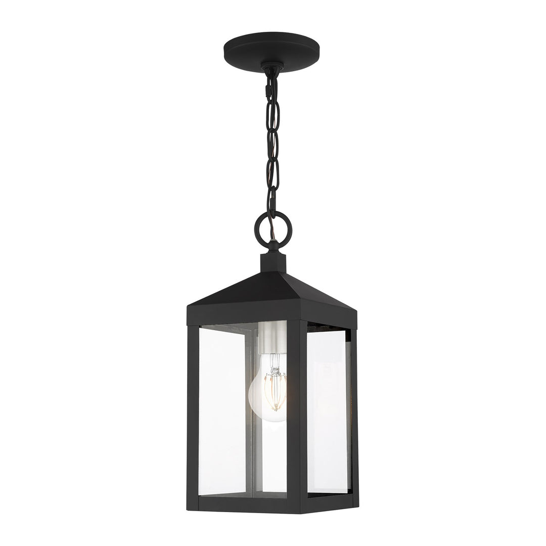 1 Light Black Outdoor Pendant Lantern