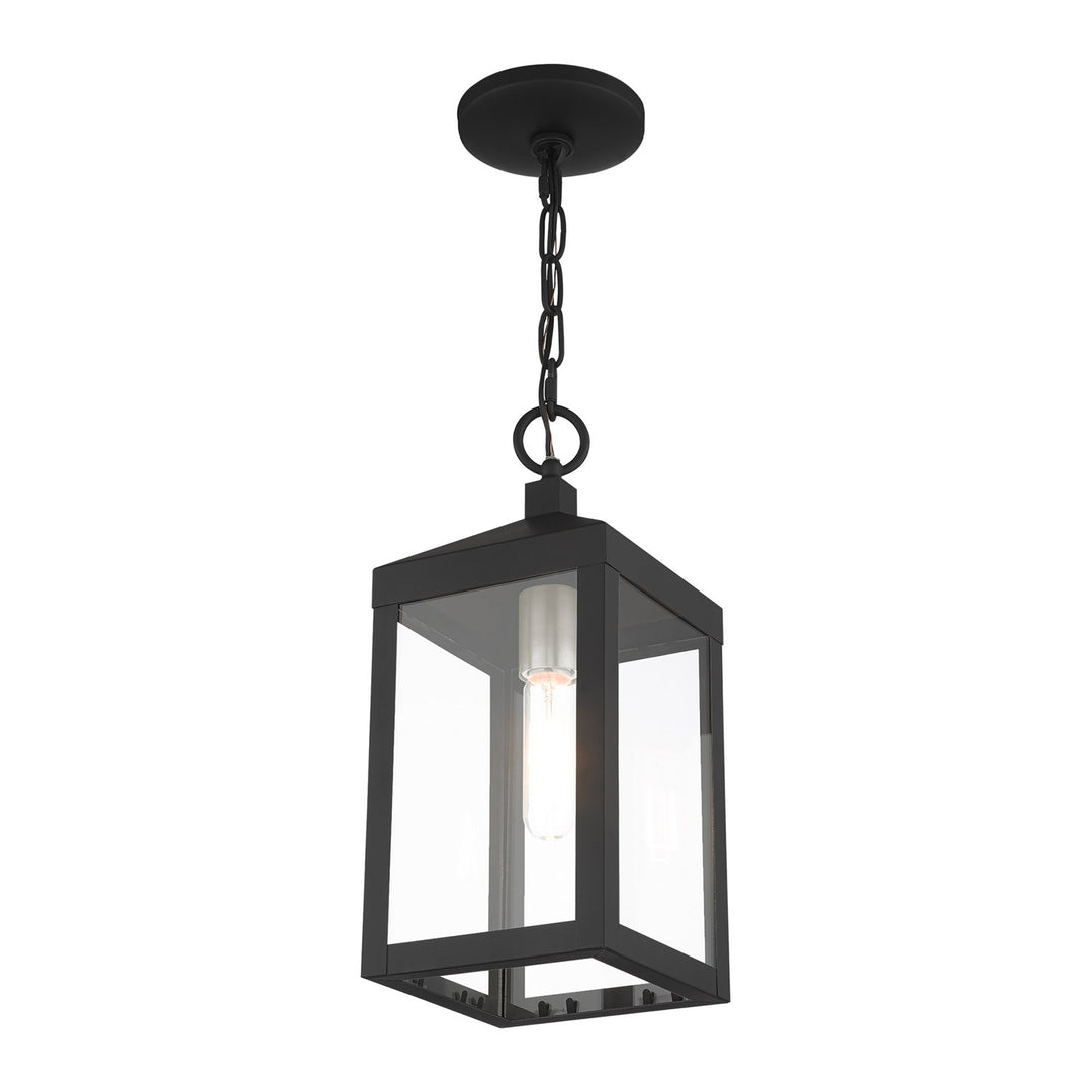 1 Light Black Outdoor Pendant Lantern