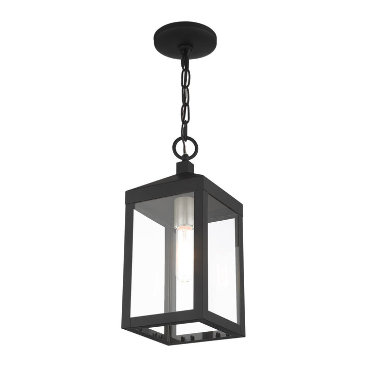 1 Light Black Outdoor Pendant Lantern