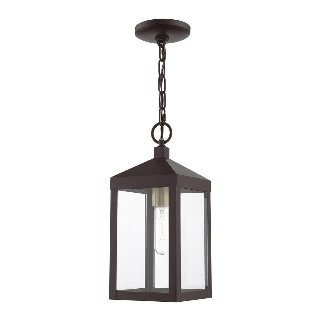 1 Light Bronze Outdoor Pendant Lantern