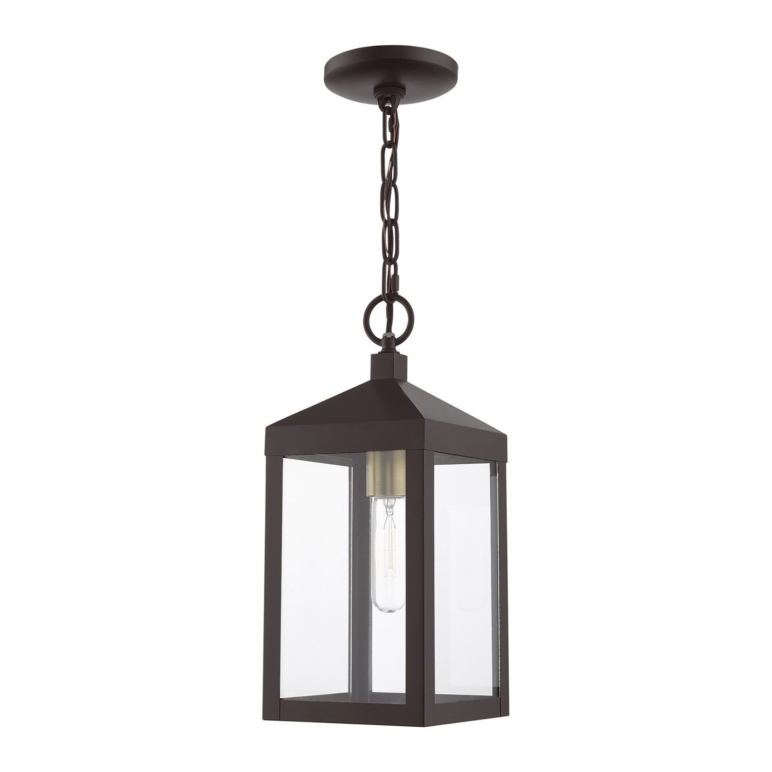 1 Light Bronze Outdoor Pendant Lantern