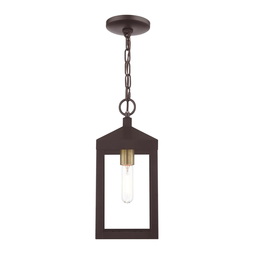 1 Light Bronze Outdoor Pendant Lantern
