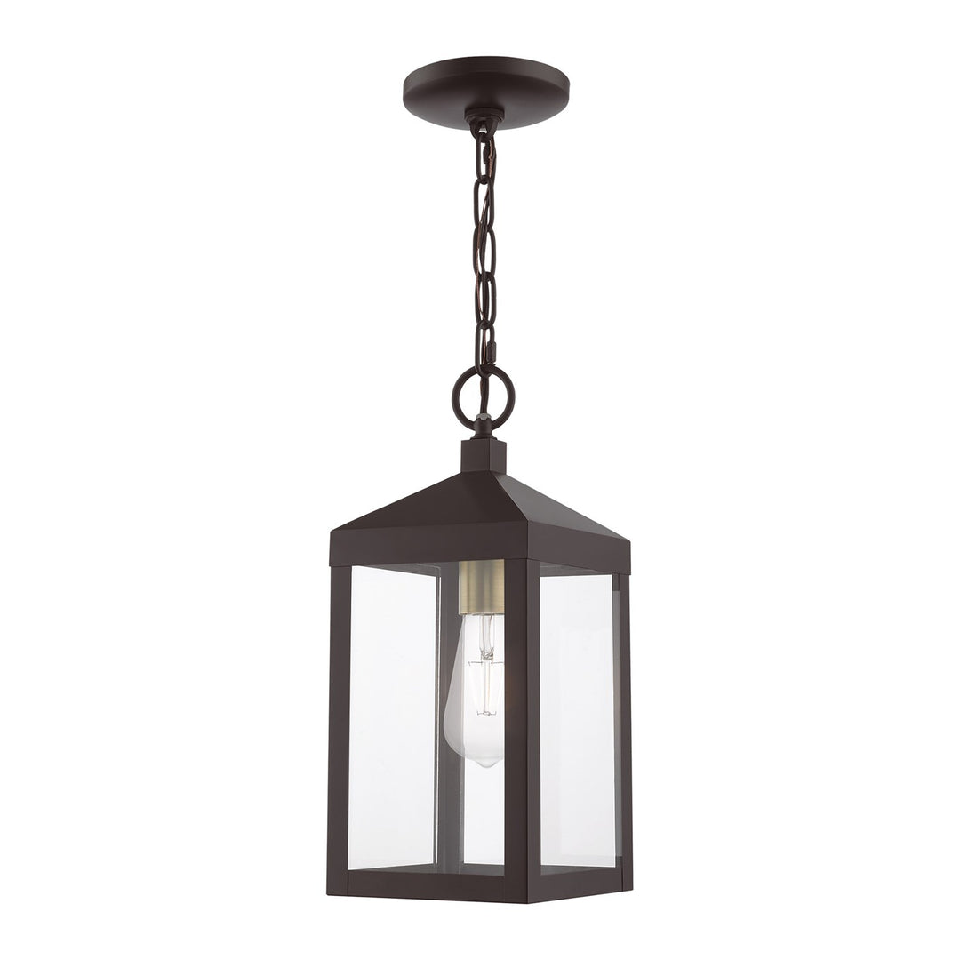 1 Light Bronze Outdoor Pendant Lantern