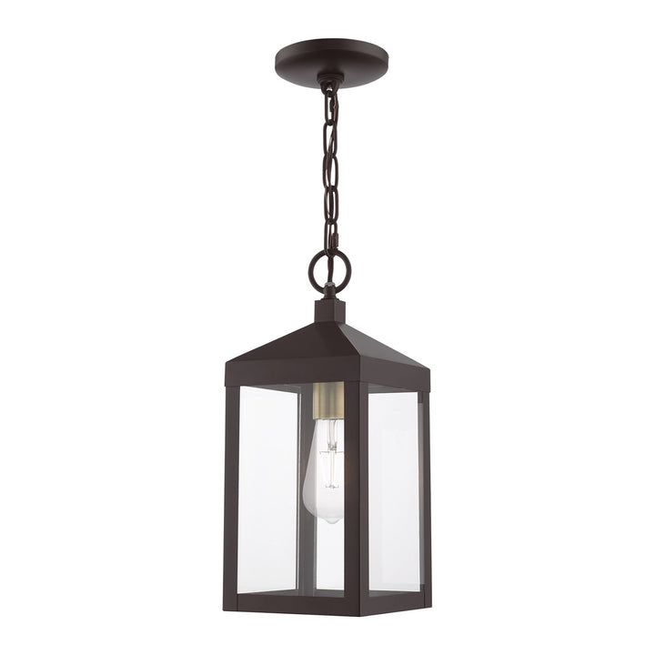 1 Light Bronze Outdoor Pendant Lantern