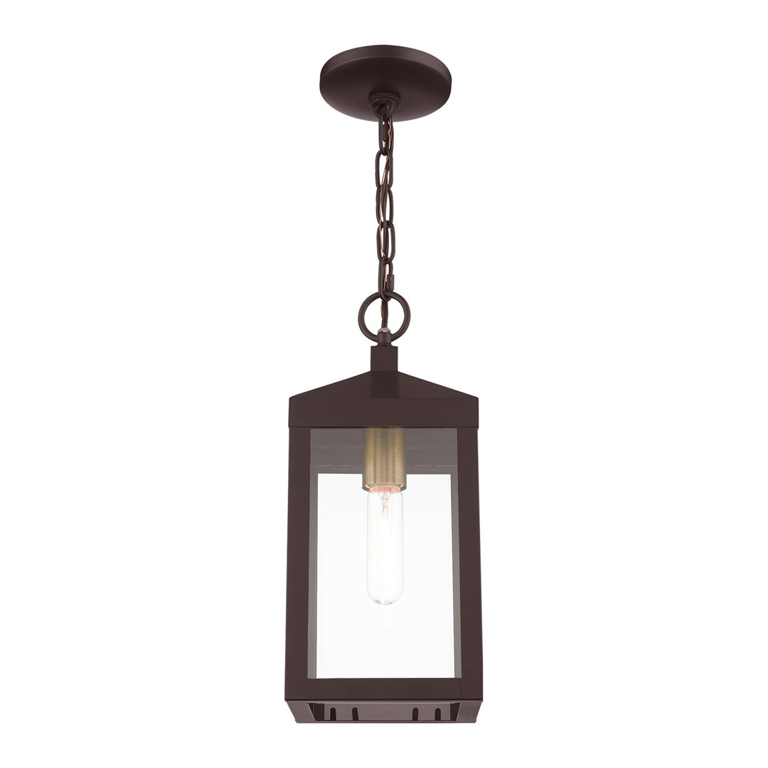 1 Light Bronze Outdoor Pendant Lantern
