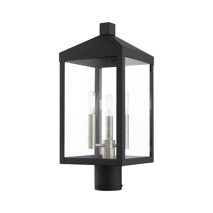 3 Light Black Outdoor Post Top Lantern by Livex Lighting