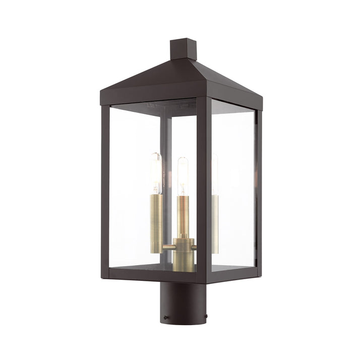 3 Light Bronze Outdoor Post Top Lantern by Livex Lighting