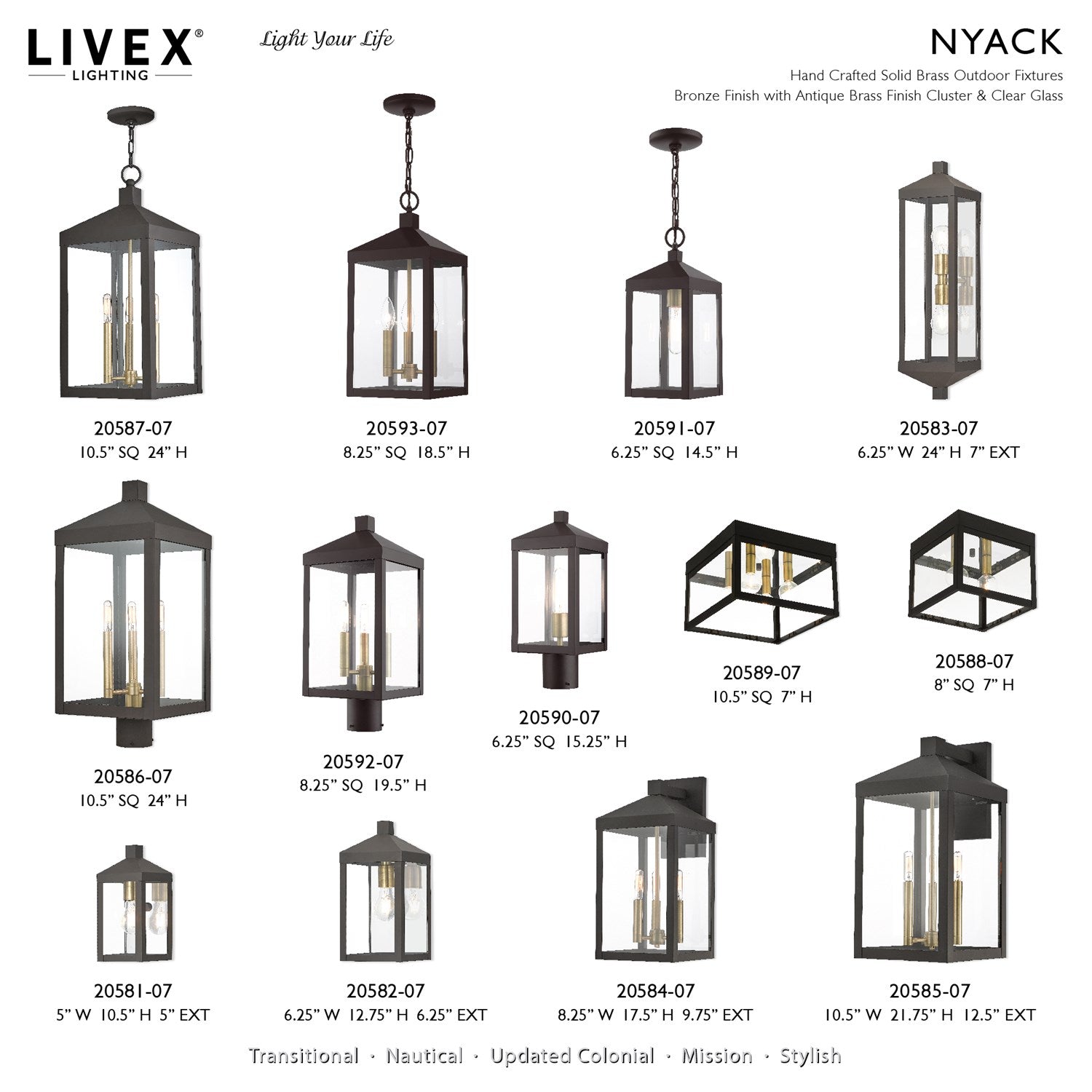 3 Light Bronze Outdoor Post Top Lantern