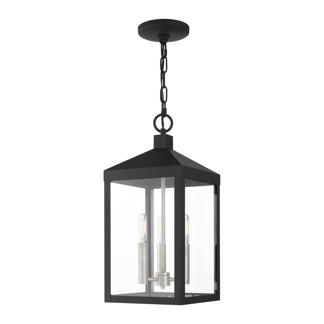 3 Light Black Outdoor Pendant Lantern by Livex Lighting