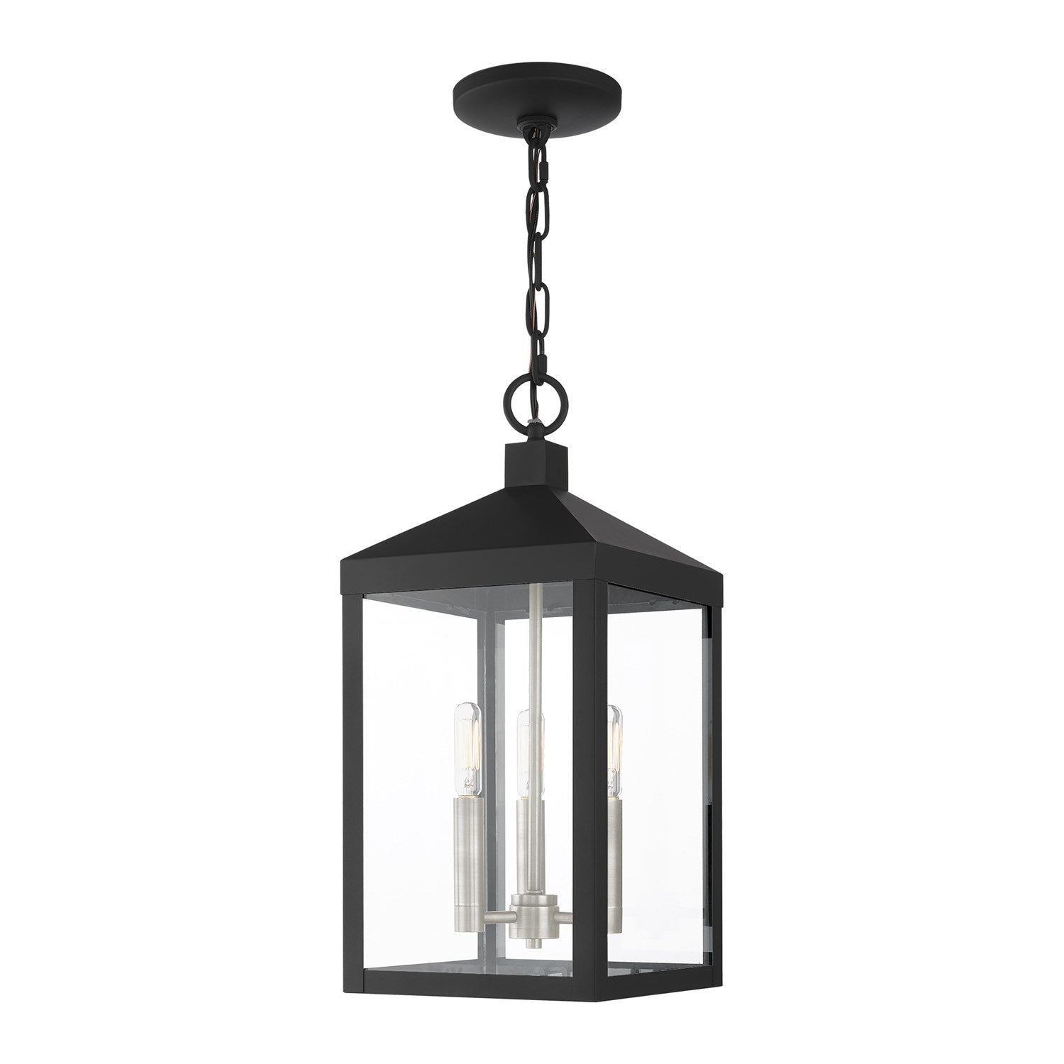 3 Light Black Outdoor Pendant Lantern by Livex Lighting