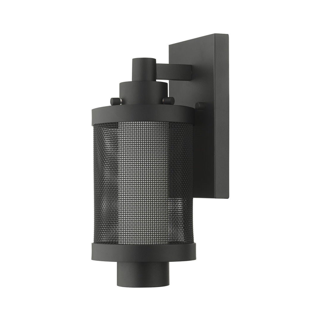 1 Light Textured Black Wall Lantern