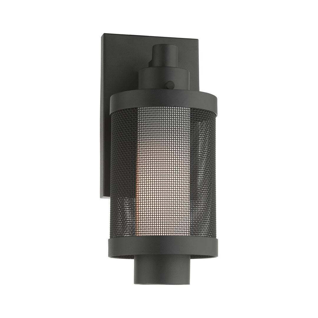1 Light Textured Black Wall Lantern
