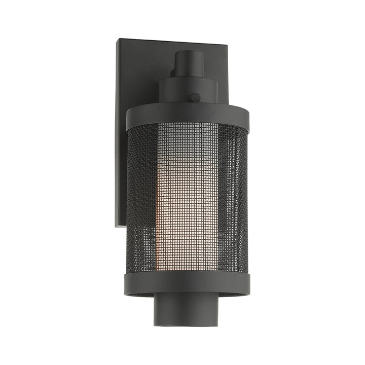 1 Light Textured Black Wall Lantern
