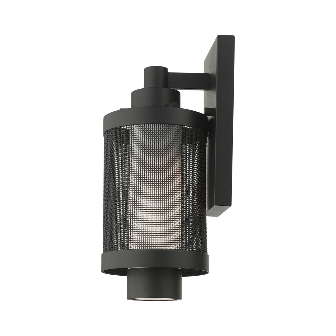 1 Light Textured Black Wall Lantern