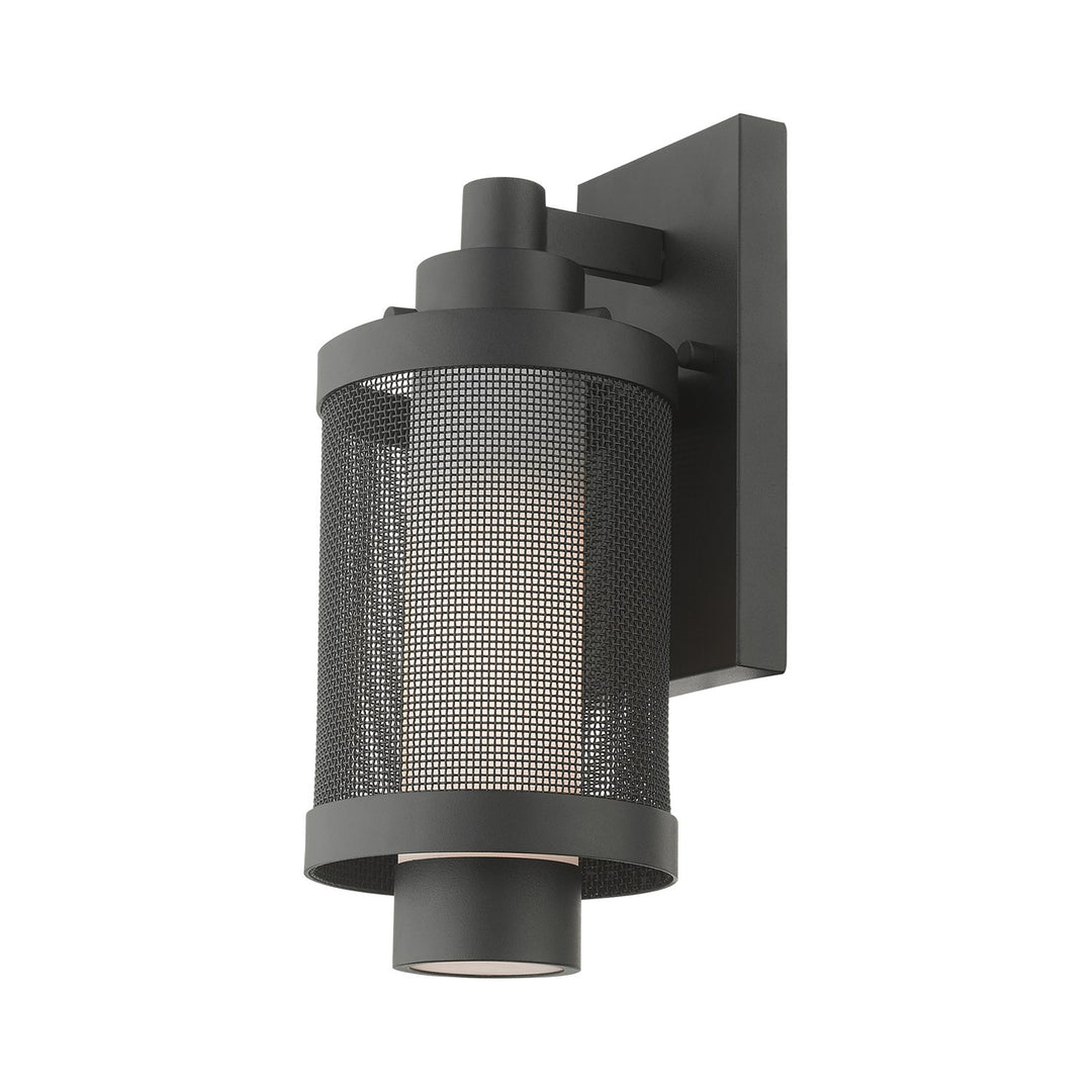 1 Light Textured Black Wall Lantern