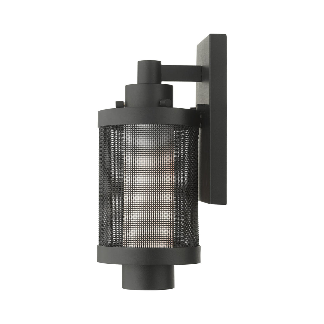 1 Light Textured Black Wall Lantern