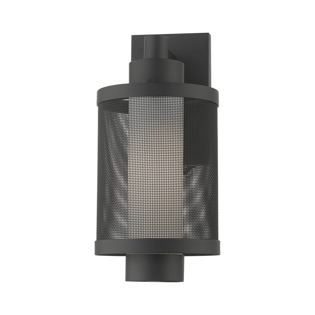 1 Light Textured Black Wall Lantern