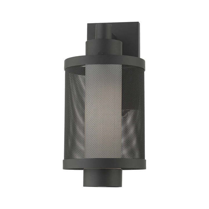 1 Light Textured Black Wall Lantern