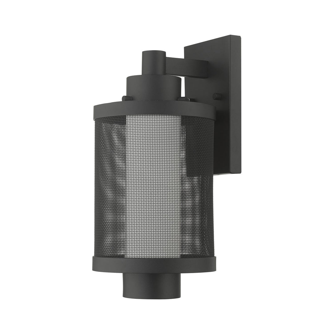 1 Light Textured Black Wall Lantern