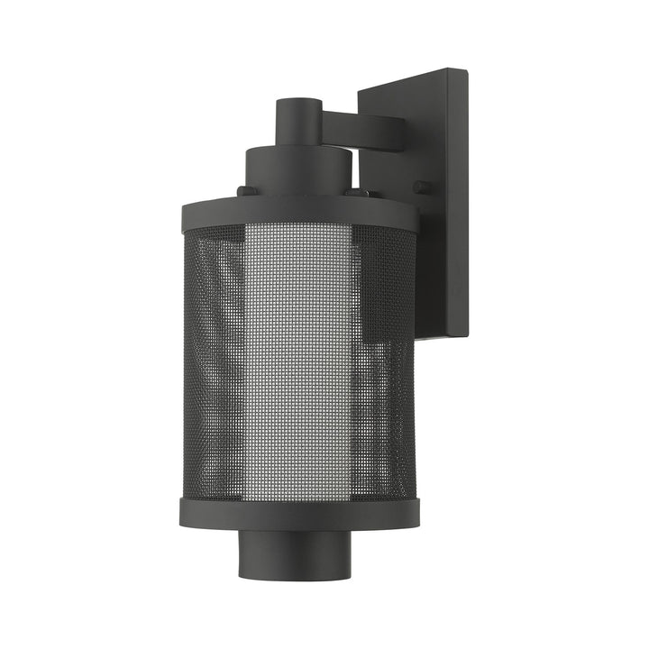 1 Light Textured Black Wall Lantern
