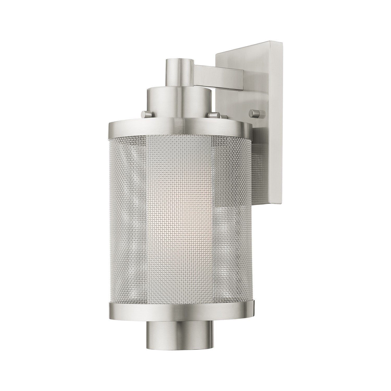 1 Light Brushed Nickel Wall Lantern by Livex Lighting