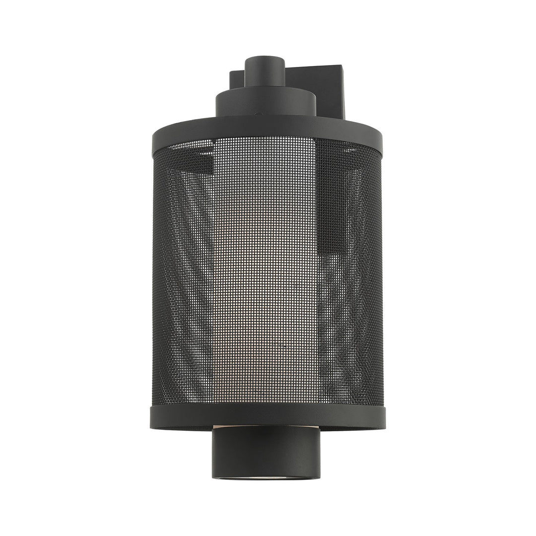 1 Light Textured Black Wall Lantern