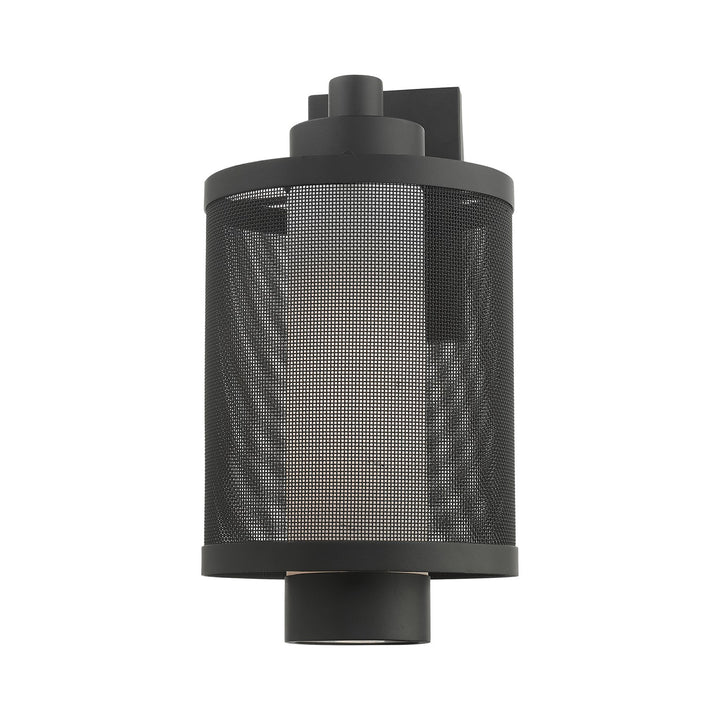 1 Light Textured Black Wall Lantern
