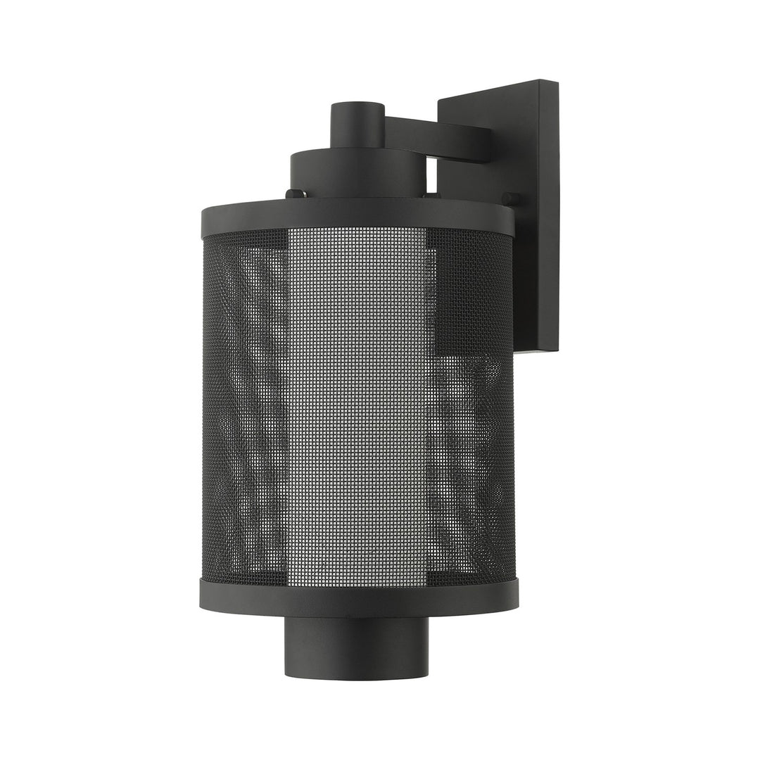 1 Light Textured Black Wall Lantern