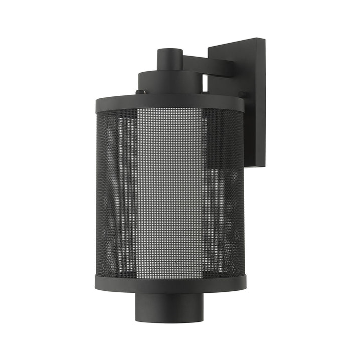 1 Light Textured Black Wall Lantern