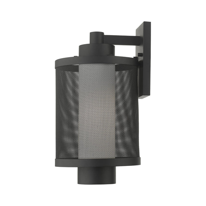 1 Light Textured Black Wall Lantern