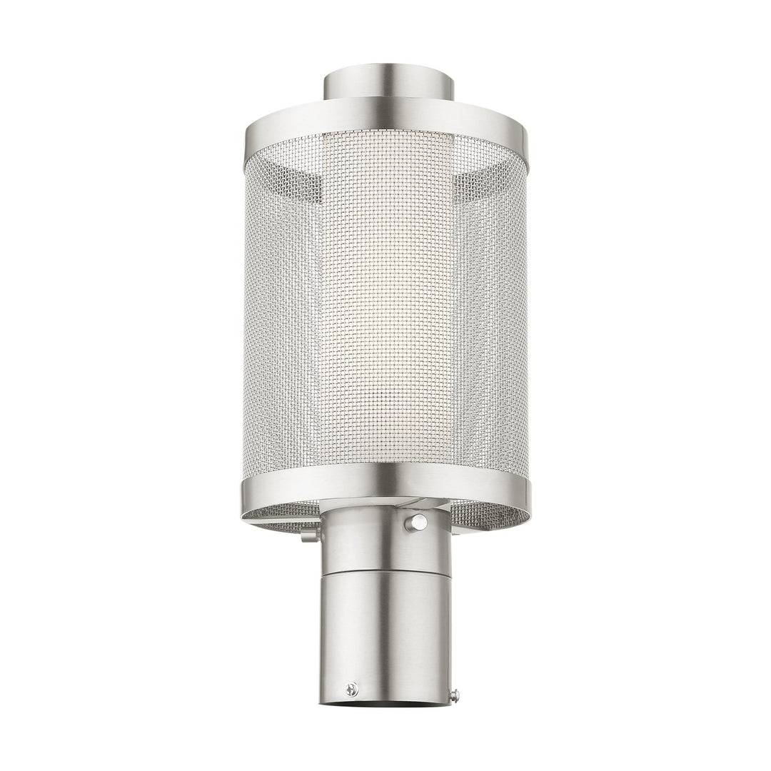 1 Light Brushed Nickel Post Top Light
