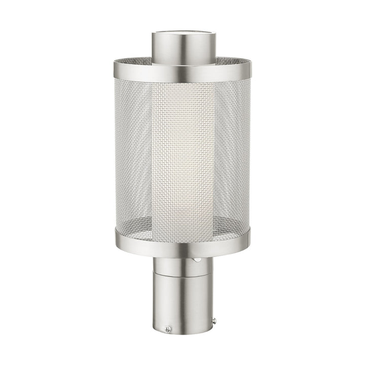 1 Light Brushed Nickel Post Top Light