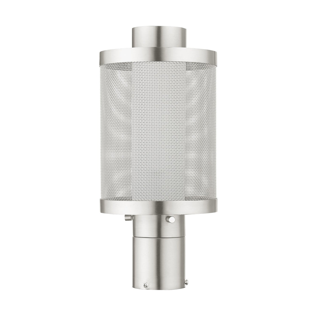1 Light Brushed Nickel Post Top Light