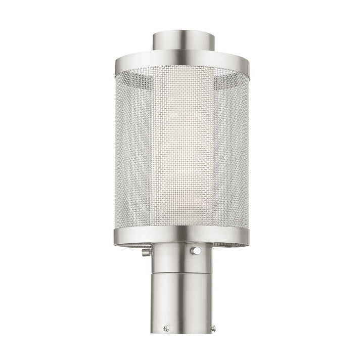 1 Light Brushed Nickel Post Top Light
