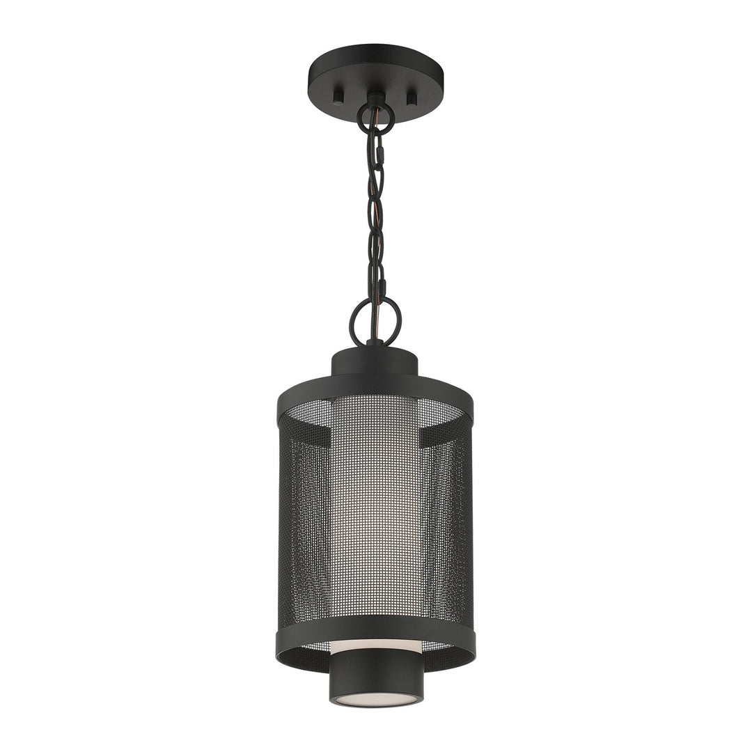 1 Light Textured Black Pendant