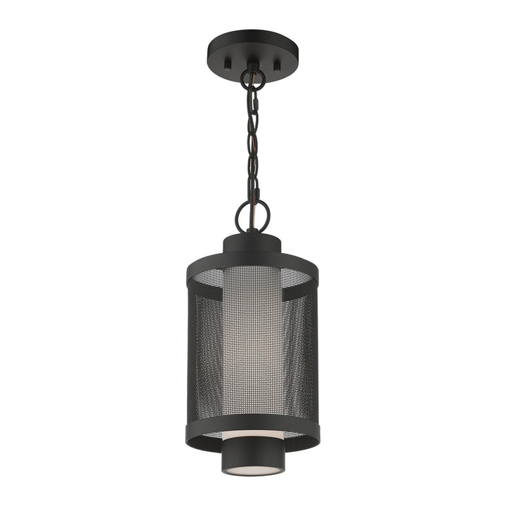 1 Light Textured Black Pendant
