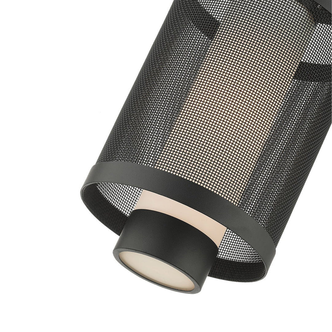 1 Light Textured Black Pendant