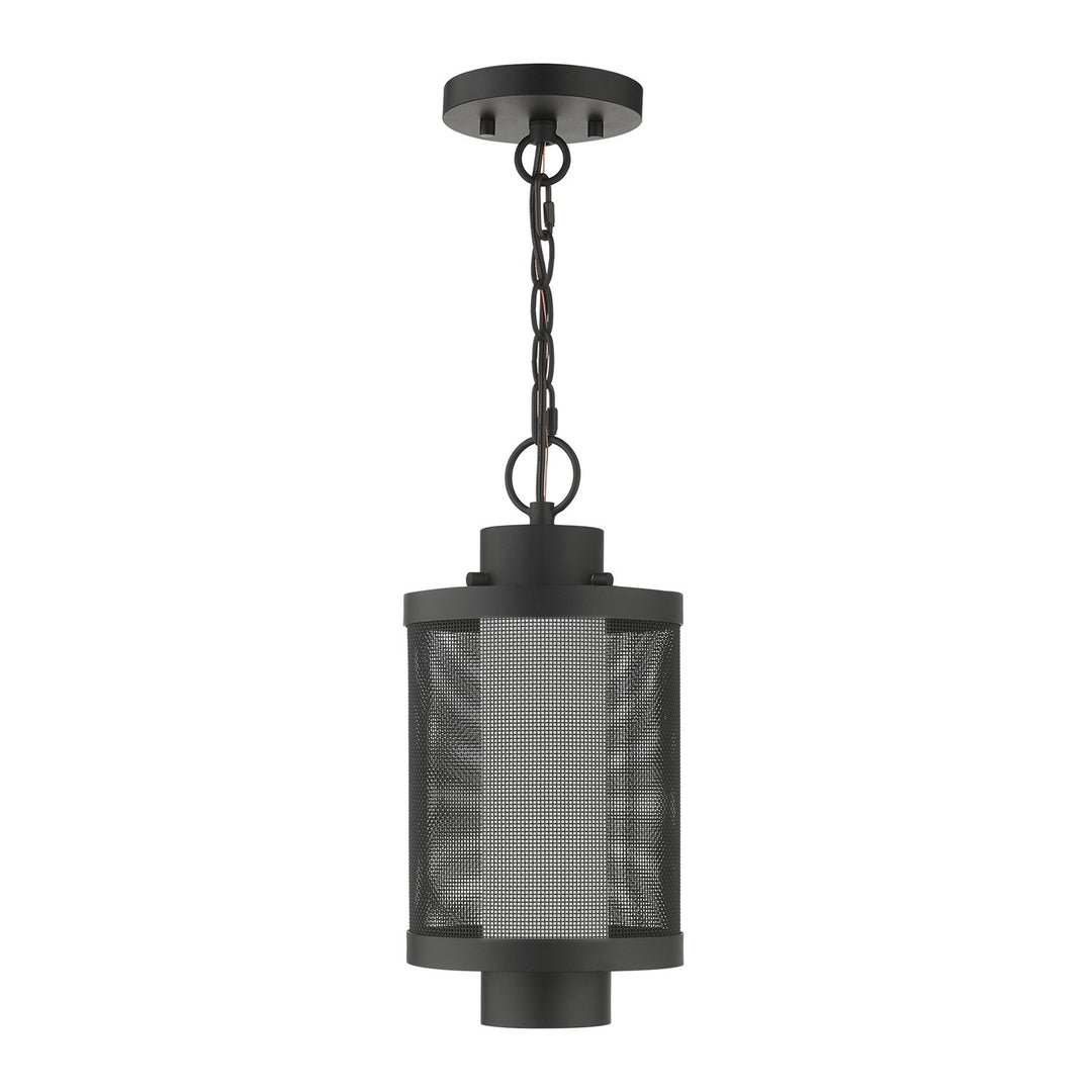 1 Light Textured Black Pendant