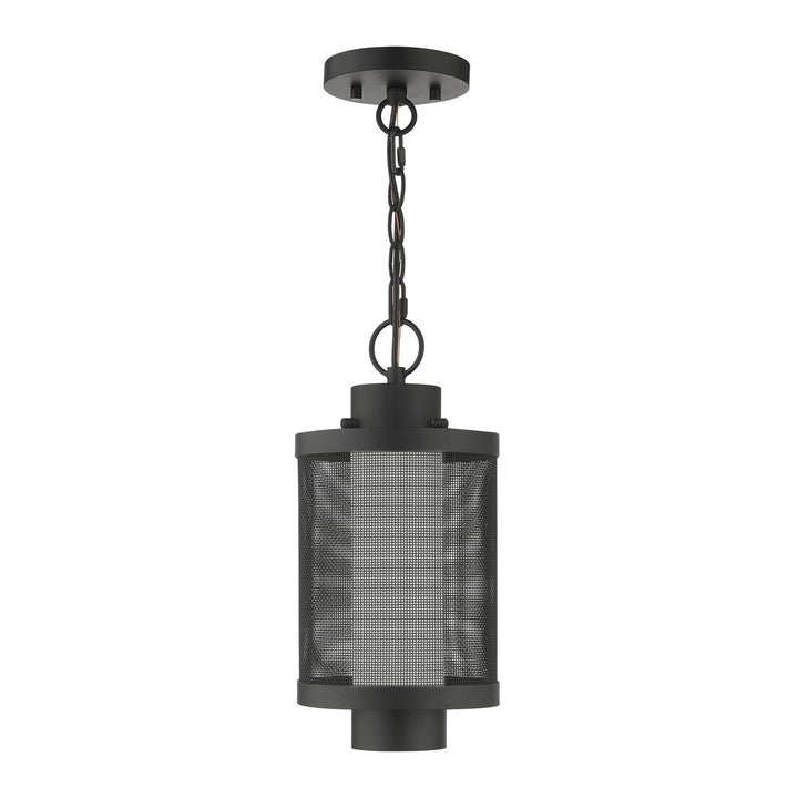 1 Light Textured Black Pendant
