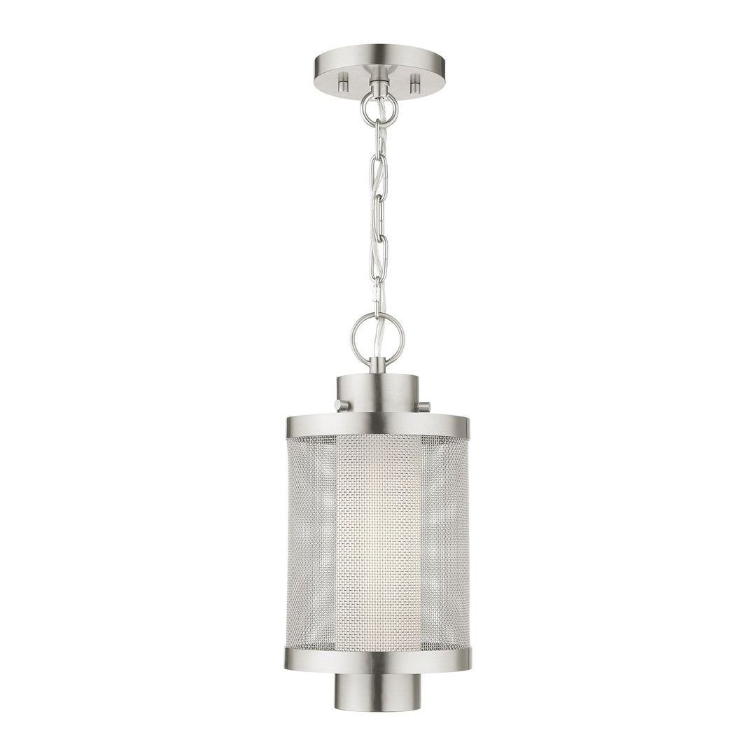 1 Light Brushed Nickel Pendant by Livex Lighting