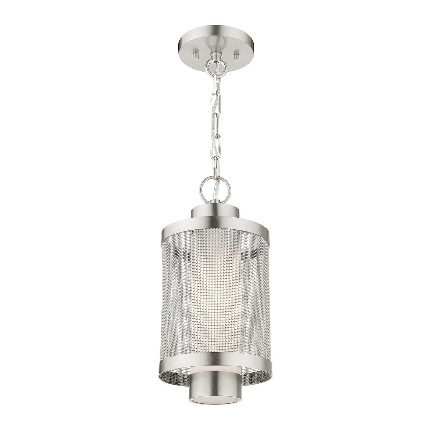 1 Light Brushed Nickel Pendant
