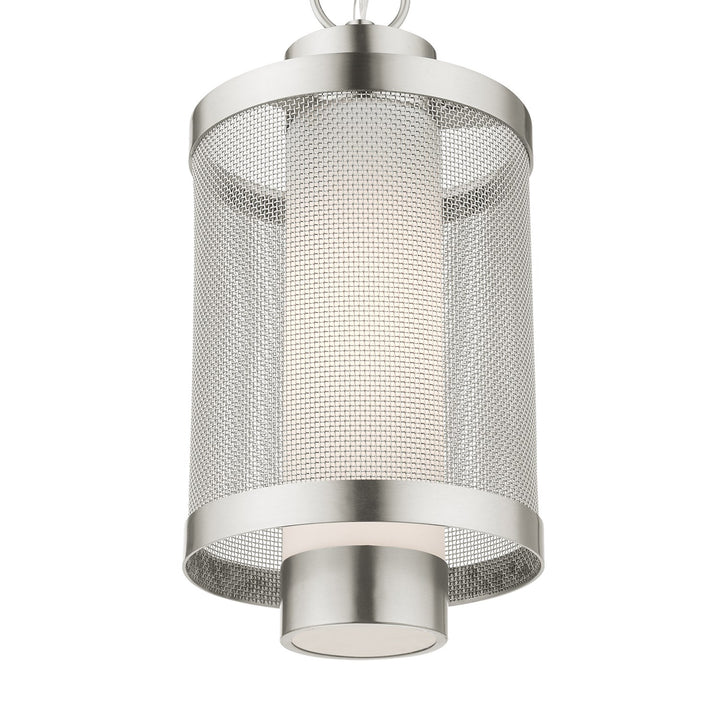 1 Light Brushed Nickel Pendant
