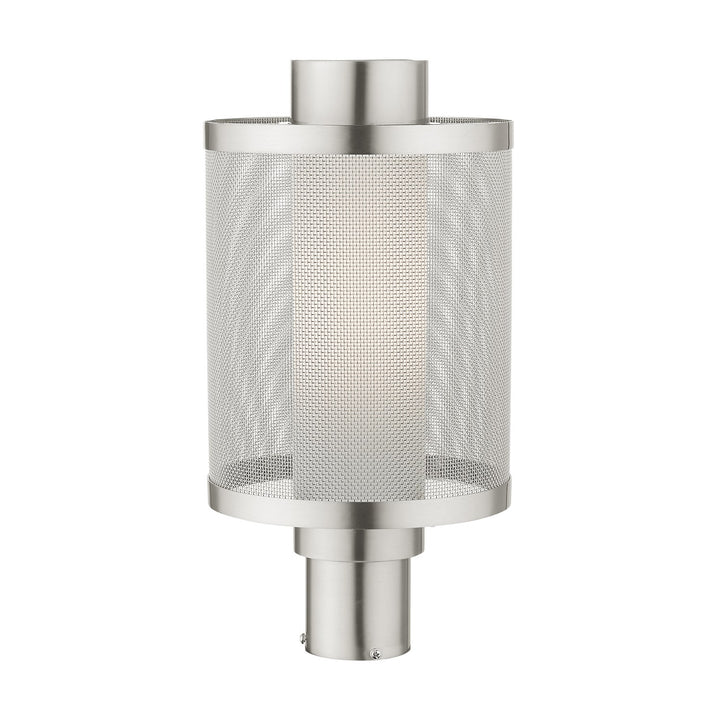 1 Light Brushed Nickel Post Top Light