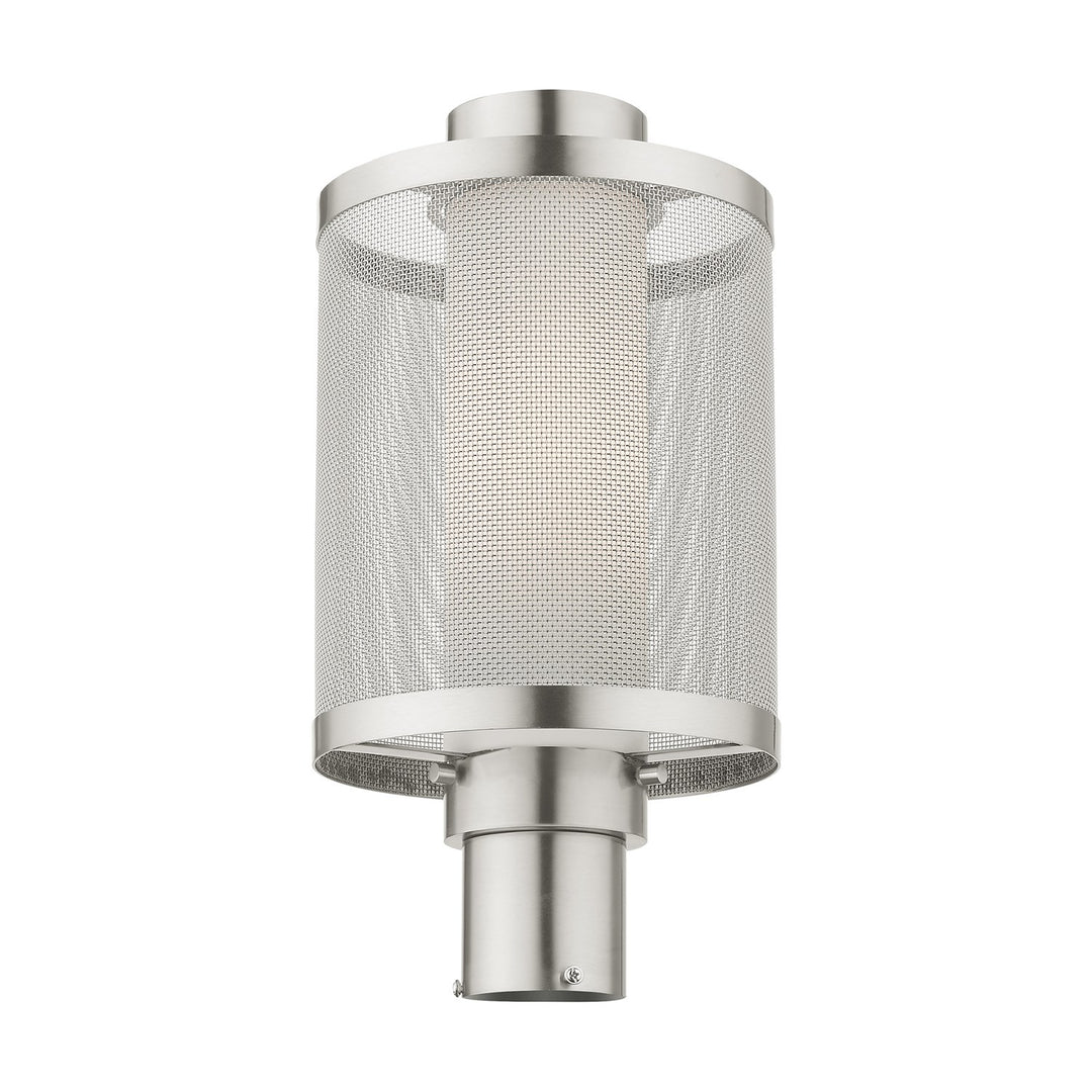 1 Light Brushed Nickel Post Top Light