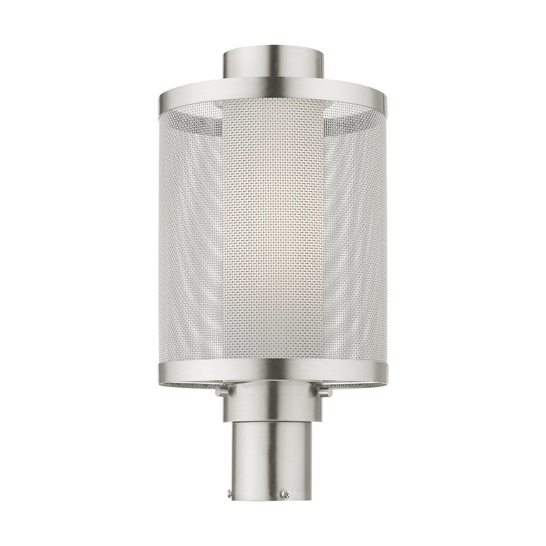 1 Light Brushed Nickel Post Top Light
