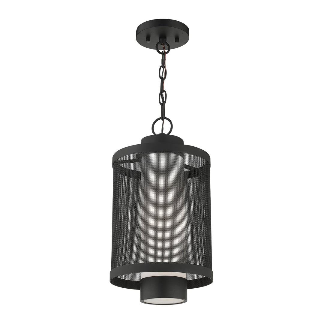 1 Light Textured Black Pendant